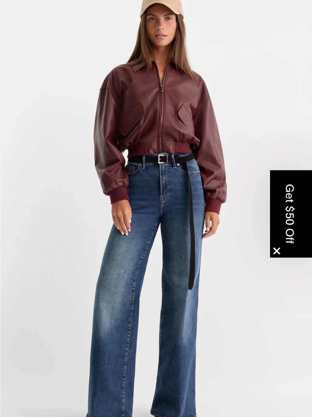 Good American Good Waist Palazzo Jeans, Size 6